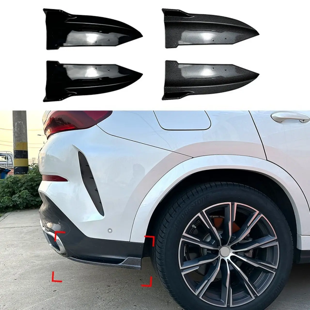 

For BMW X6 G06 Pre 2019-2022 Models, Rear Corner Exterior Car Stickers, Car Modification Accessories