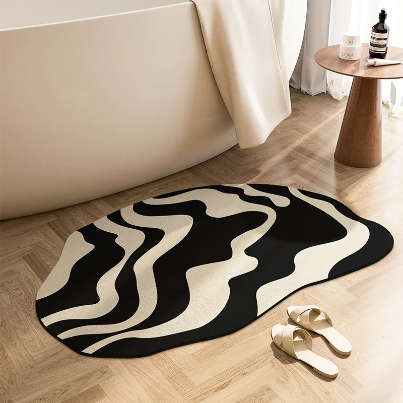

Absorbent Diatom Mud Soft Mat for Bathroom, Irregular Carpet for Toilet, Quick-drying Area Rug, Non-slip Mat for Home, Luxury Ba