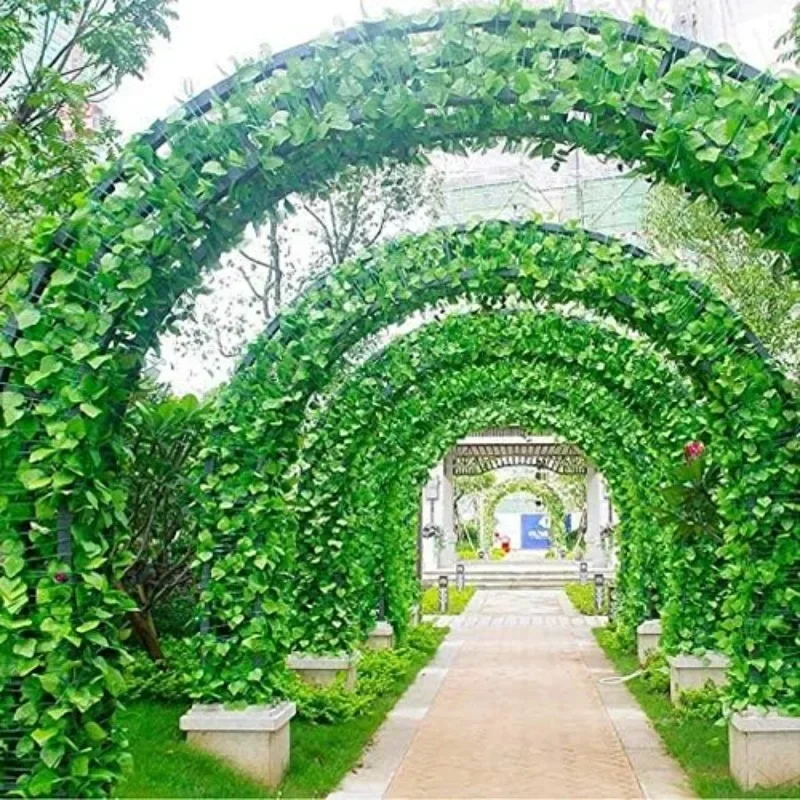 Guirnalda de hojas verdes artificiales, enredadera de hiedra, plantas de hoja falsa de ratán, guirnaldas colgantes para jardín, fiesta de boda,