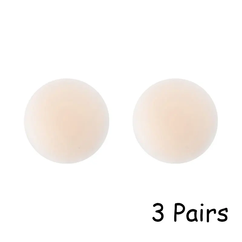 

3Pairs Reusable Invisible Silicone Nipple Cover Self Adhesive Breast Chest Bra Woman Pasties Pad Mat Stickers Accessories