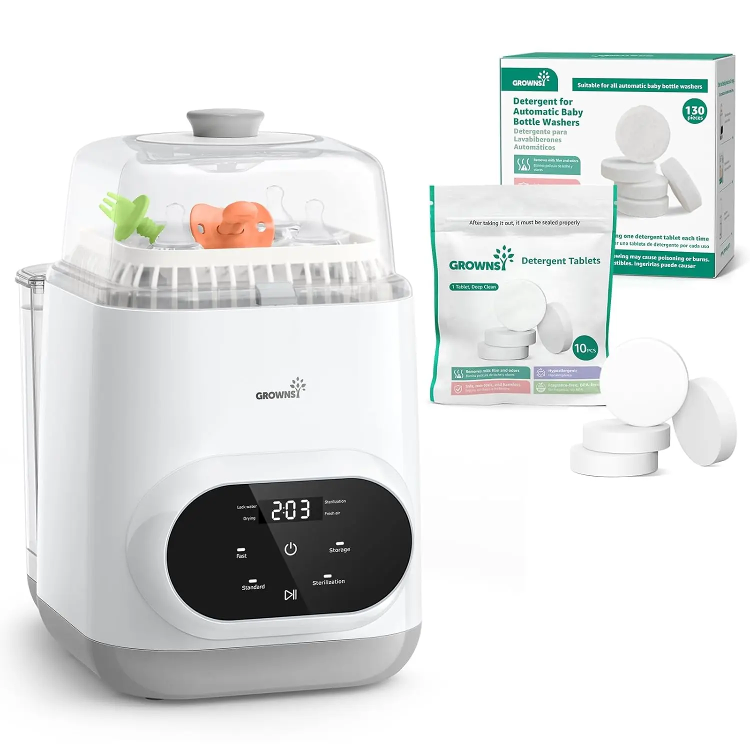 EaseClean Bottle Washer Pro & 130pcs Tablet Pencuci Deterjen