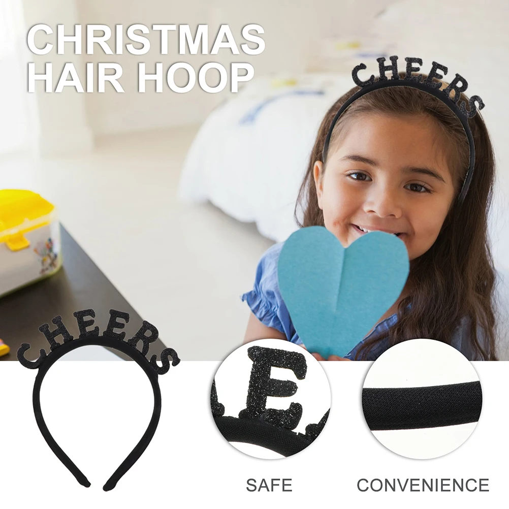 

2pcs NewYearHeadbands PlasticMaterial Lightweight FestivePartyAccessories LetterDesign WomenChild HairCare StylingTools