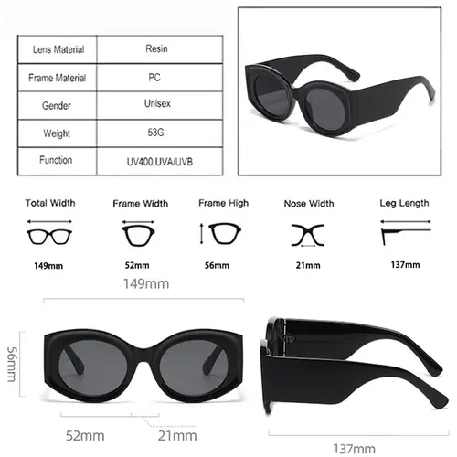 JNPCXI Fashion Oversized Oval Women Sunglasses Retro Jelly Color Orange Leopard Shades UV400 Men Gradient Sun Glasses - Image 3