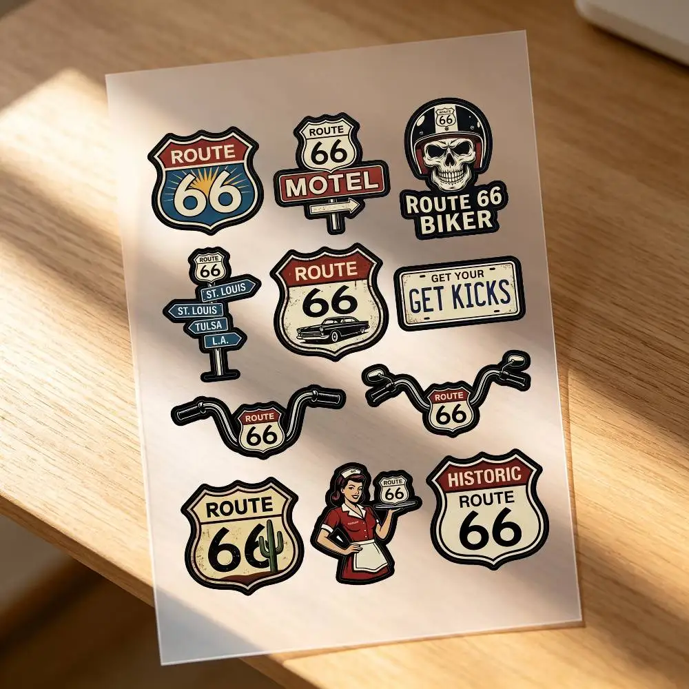 

R-Route 66 Motorcycle Stickers Car Body Vinyl Stickers Laptop Wall Decals Car Modification Accessories