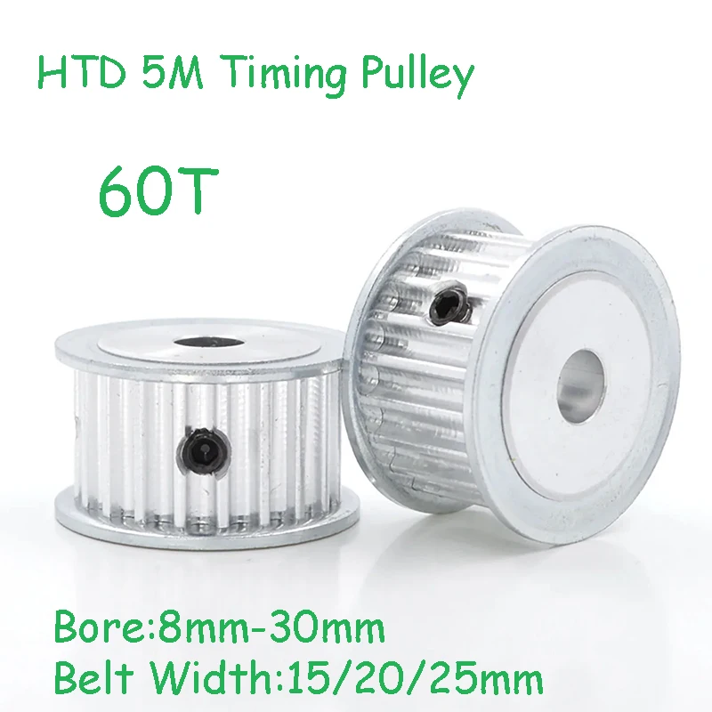 

HTD 5M 60Teeth Timing Pulley 5M-60T 16/21/27mm Width Toothed Belt Pulleys 8mm-30mm Bore 5mm Pitch Synchronous Belt Pulley