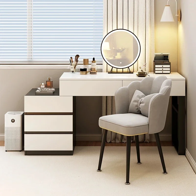 Container Nordic Dressing Table Led Chair Lacquer Comfortable Dressing Table Dressers Bedroom Tocador Maquillaje Home Furniture