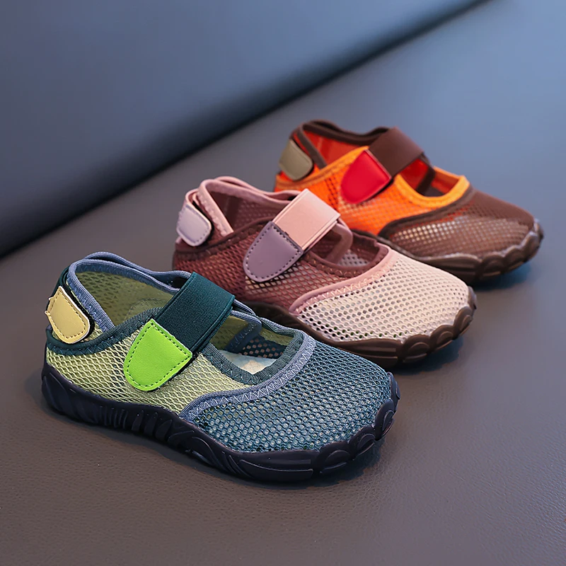 

Summer Kids Mesh Breathable Sneakers Colorful Barefoot Children Trainers Anti-slip Unisex Sporty Boys Girls Casual Shoe 26-36