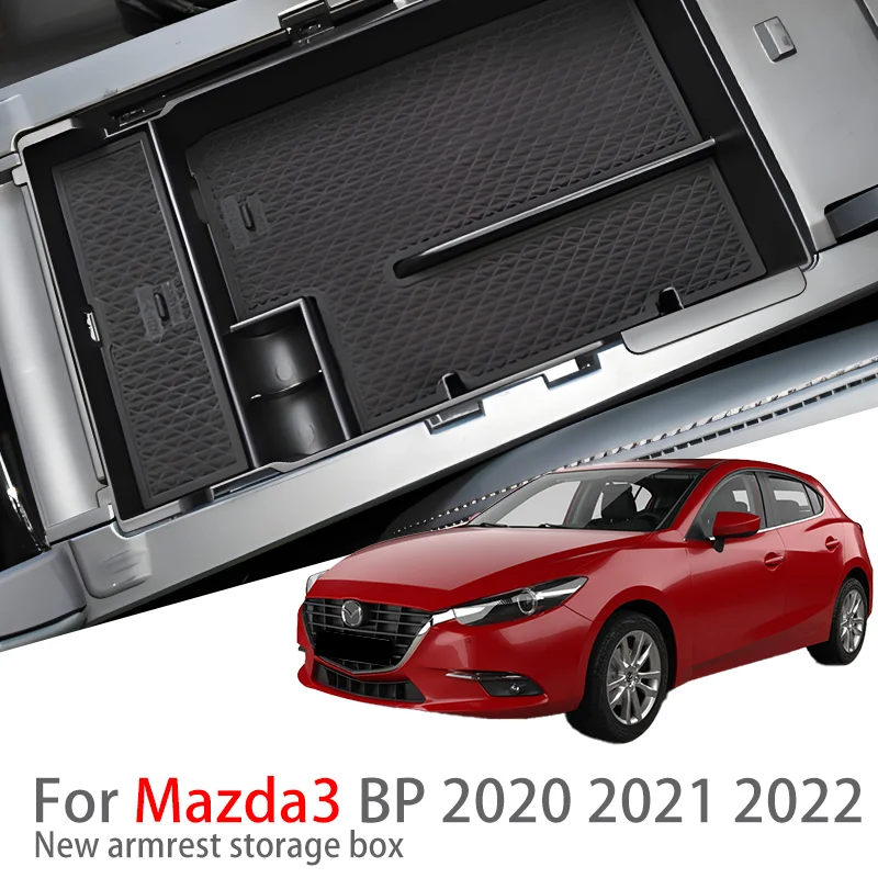 Auto Parts Suitable For Mazda3 BP 2020 2021 2022 Car Center Console Armrest Storage Box Multifunctional Interior Accessories