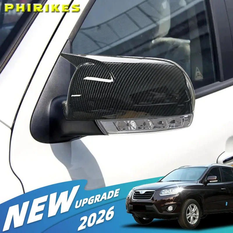 

Rearview Mirror Cover For Hyundai Santa Fe IX55 2006-2013 Veracrus 2007-2012 Carbon Fiber ABS Glossy Black Mirror Cap