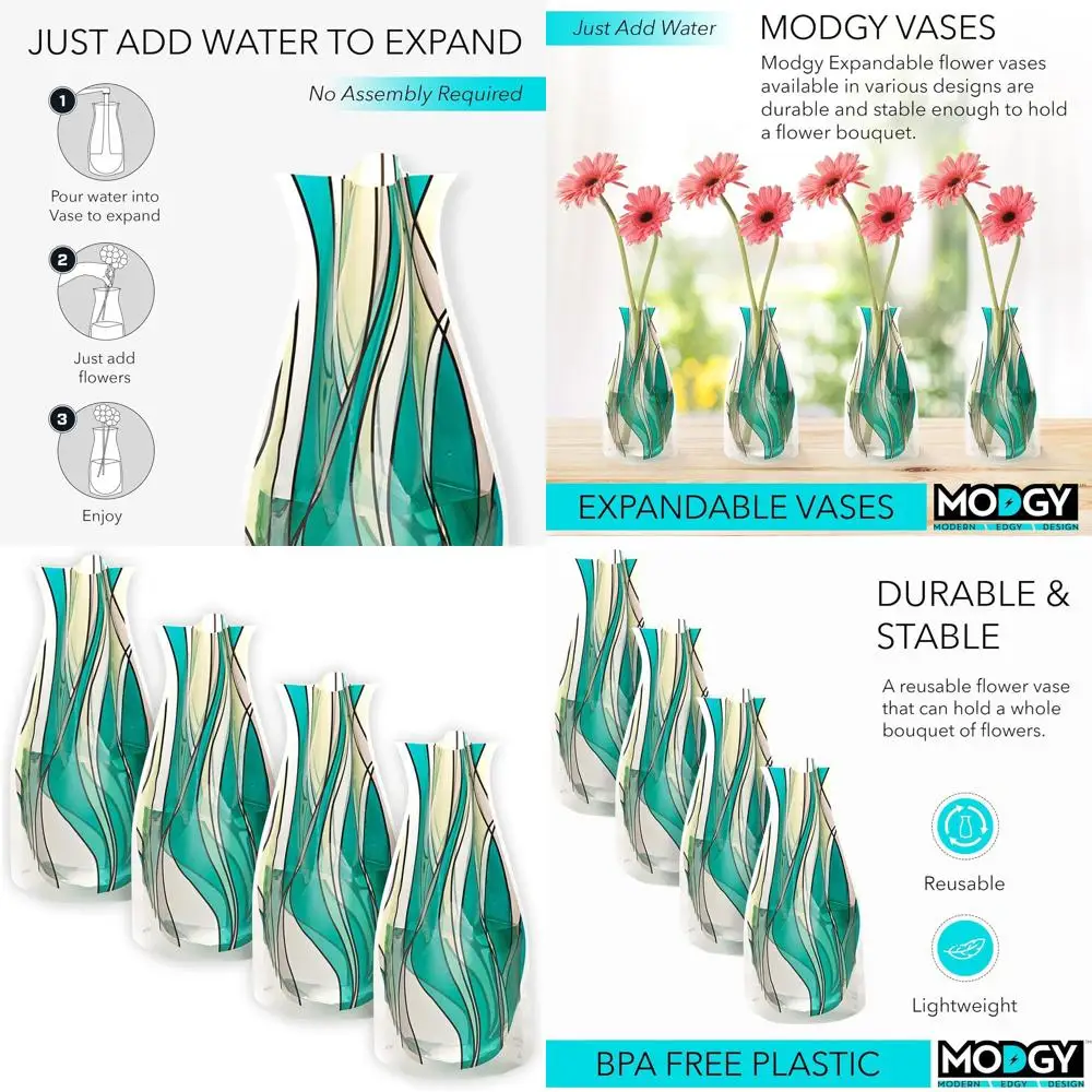 

Складные пластиковые вазы, декоративные, набор из 4 штук, идеально подходят для свадеб, дома, офиса и мероприятий