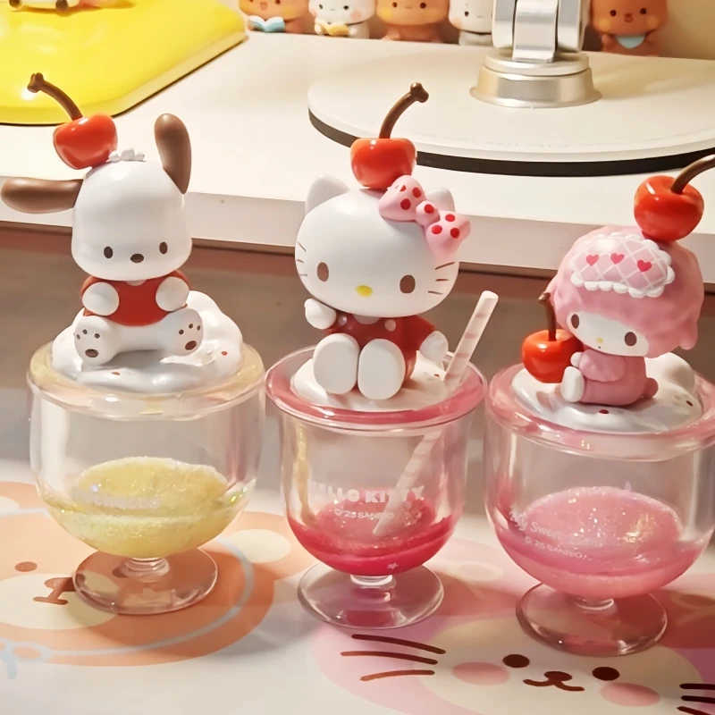 Горячая новинка, оригинальные персонажи Sanrio, красочная серия для напитков, слепая коробка, Kawaii Pendentif Botie Niesprises, подарок «Hello Kitty My Girl»