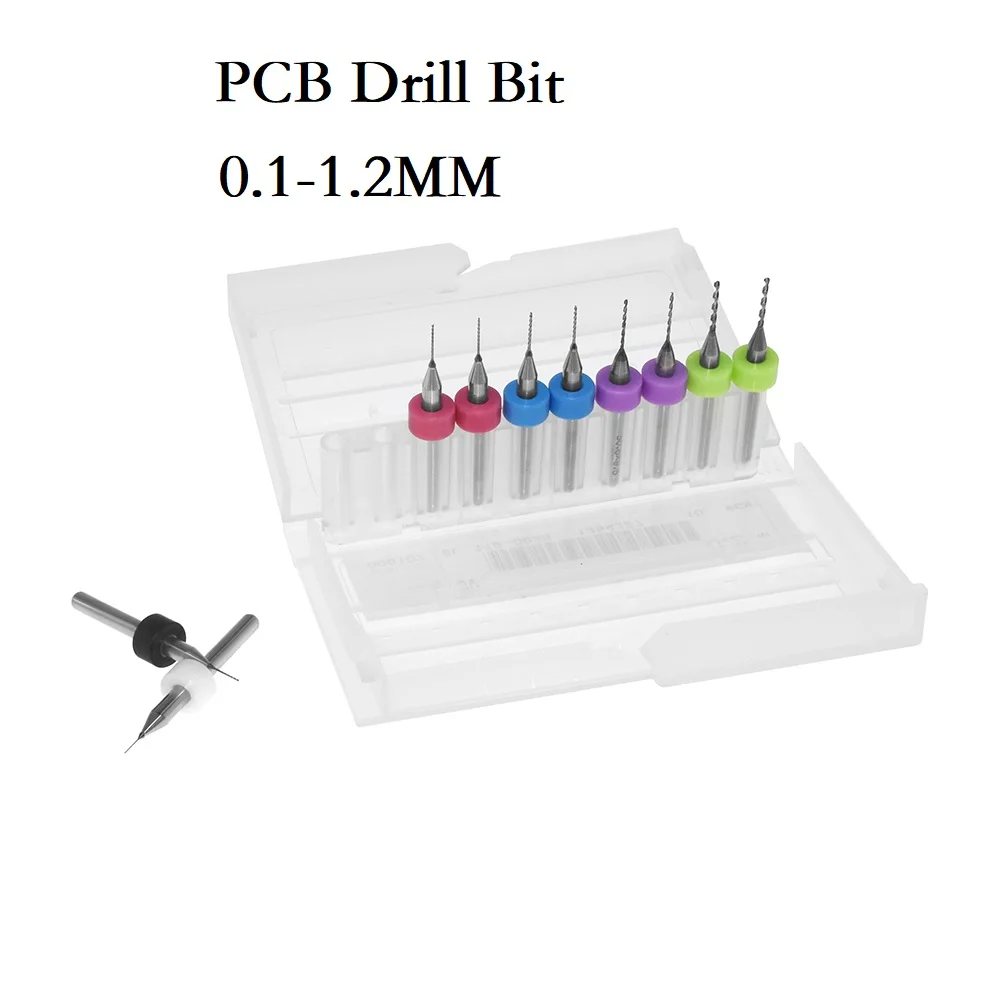 10Pcs PCB Drill Bit Set 0.1-1.2mm Corn Engraving Cutter Stainless Steel CNC Milling Cutter for Wood CNC Engraving Bit