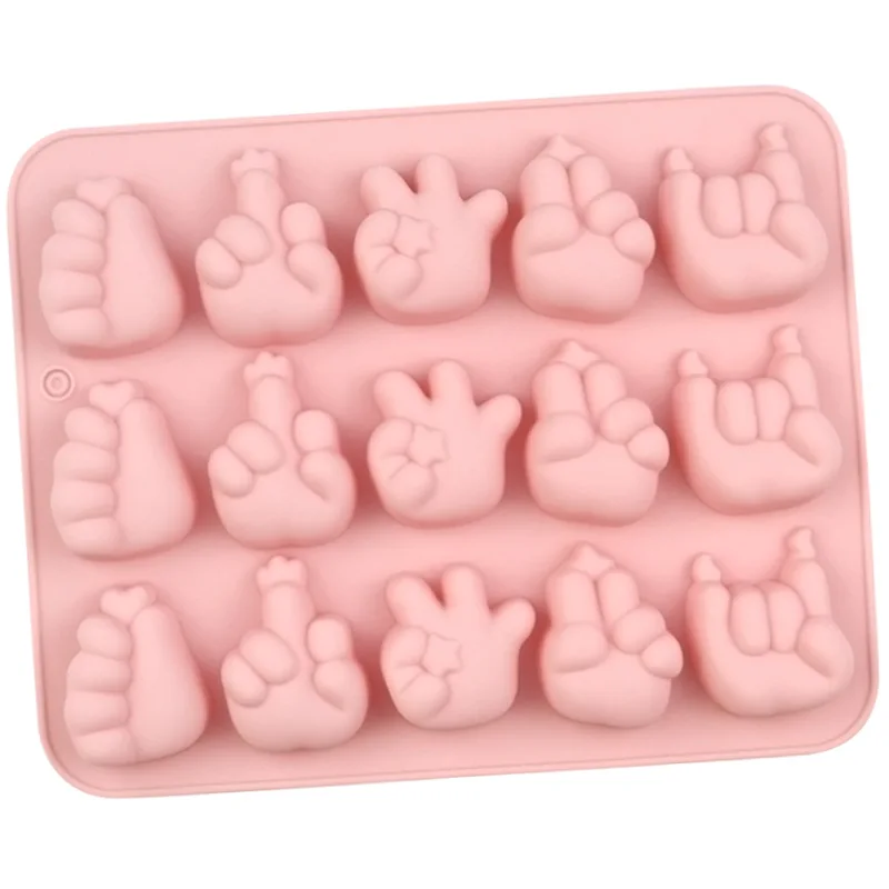 Wholesale 15 with Different Gestures, Silicone Chocolate Mold, Cartoon Biscuit Jelly Mould DIY Baking 643