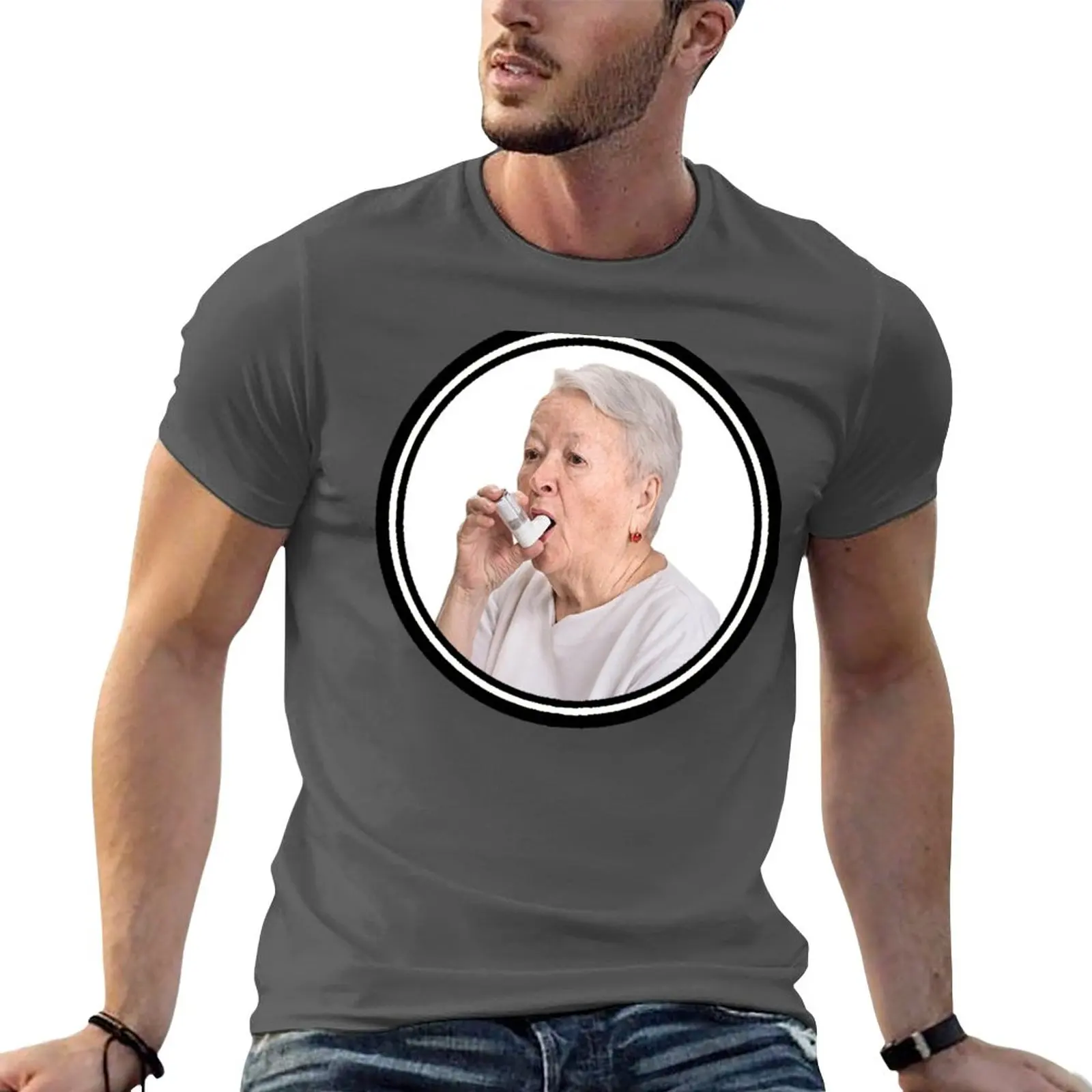 New Asthma Grandma T-Shirt Oversized t-shirt vintage t shirt anime black t-shirts for men