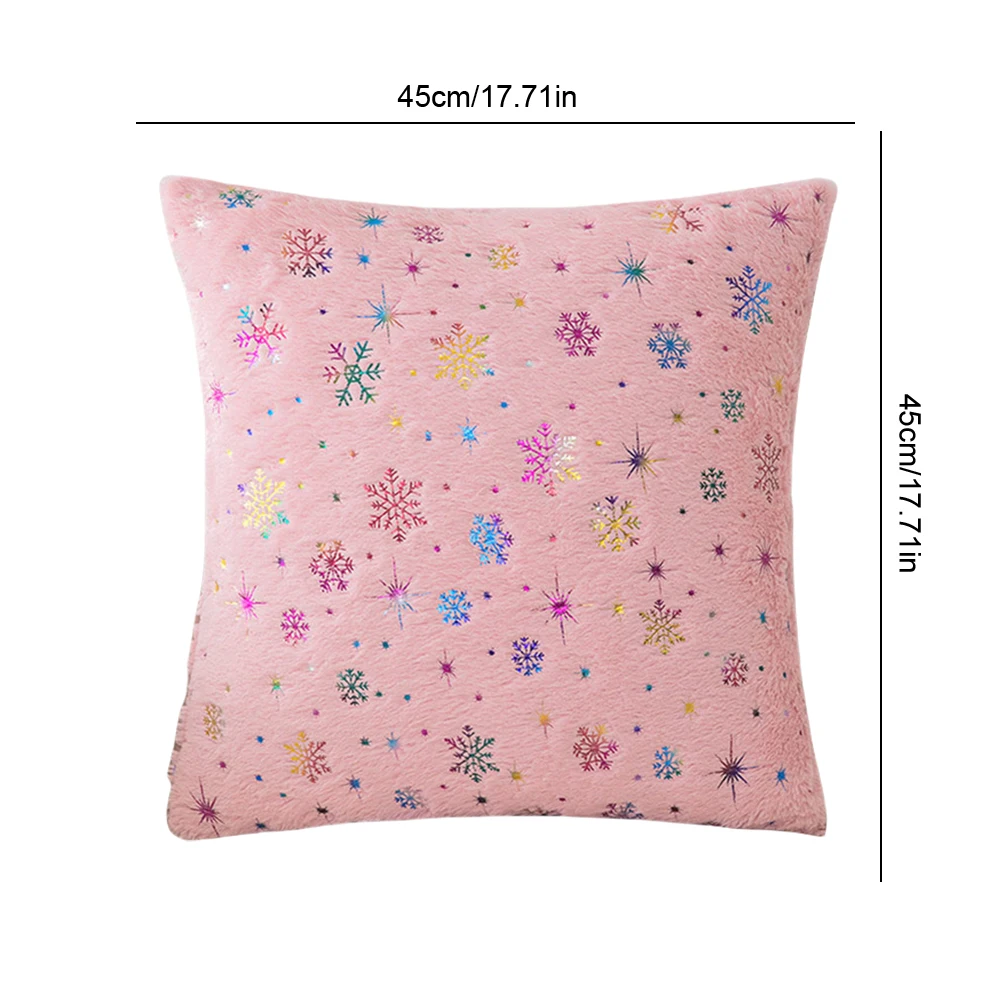 Christmas Decor Velvet Throw Pillows Cover Pillow Cases Covers Hot Stamping Snowflake 45x45cm for Home Bed Room Sofa Chair Couch