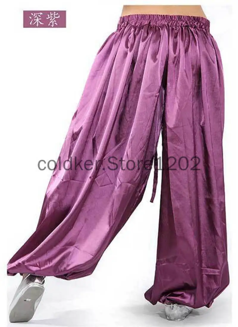 Sexy Satin Halloween Belly Dance Tribal Harem Pants Bellydance Pants Egyptian Lantern Pants For Christmas Loose Trousers