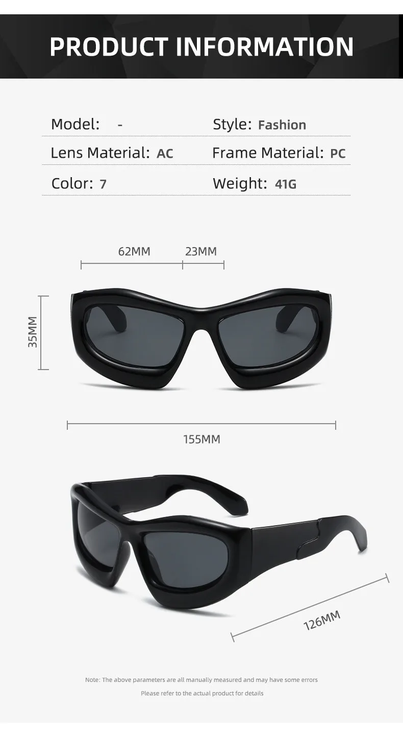Neue Mode Blau Spiegel Y2k Sonnenbrille Für Frauen Vintage Übergroßen Cat Eye Sonnenbrille Männer Hip Hop Punk Brillen Weibliche Shades – Detail 2
