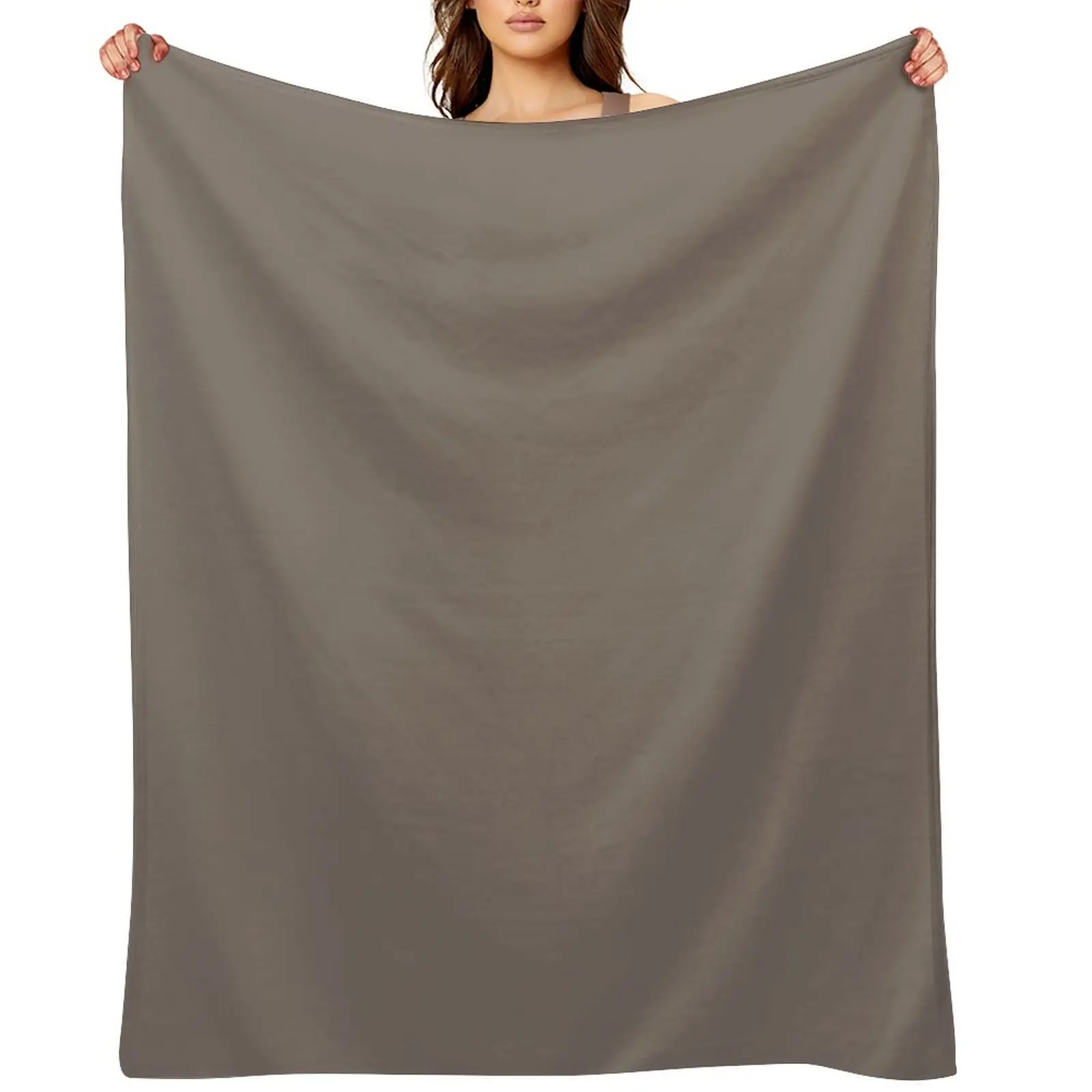 Manta de sofá gigante a cuadros, color gris oscuro taupe, PPG Tattle Tail PPG1019-6, para picnic y siesta, diseño lindo