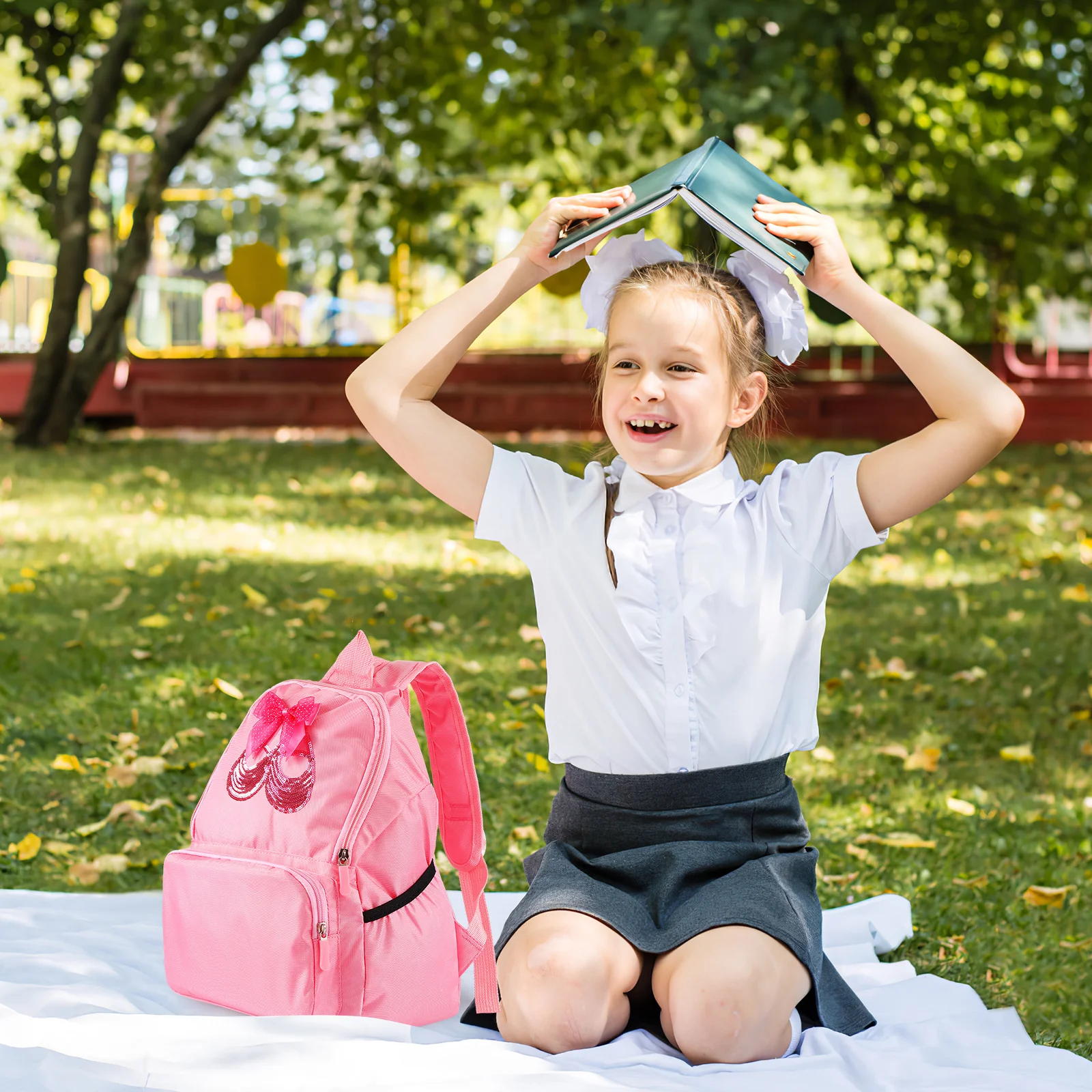 1 قطعة حقيبة ظهر مدرسية للرقص باليه بحزام قابل للتعديل من قماش أكسفورد حقيبة ظهر خفيفة الوزن للكتب والقرطاسية والرقص #6