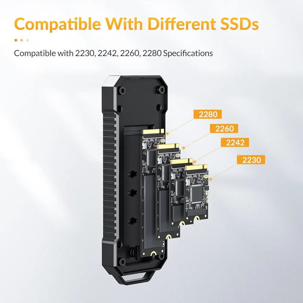 Imagem -04 - Ssd Sata Nvme Protocolo Duplo Gabinete de Disco Rígido Externo 10gbps Usb 3.2 c Nvme Capa de Armazenamento Ngff para Laptop pc Idsonix-m.2 Case