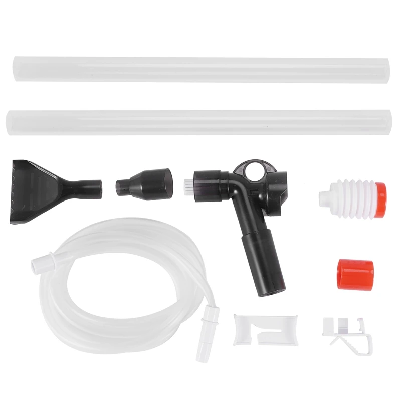 Aquarium Gravel Vacuum Cleaner Fast Fish Tank Siphon Cleaning Seaweed Scraper Air Press Button Water Changer Kit