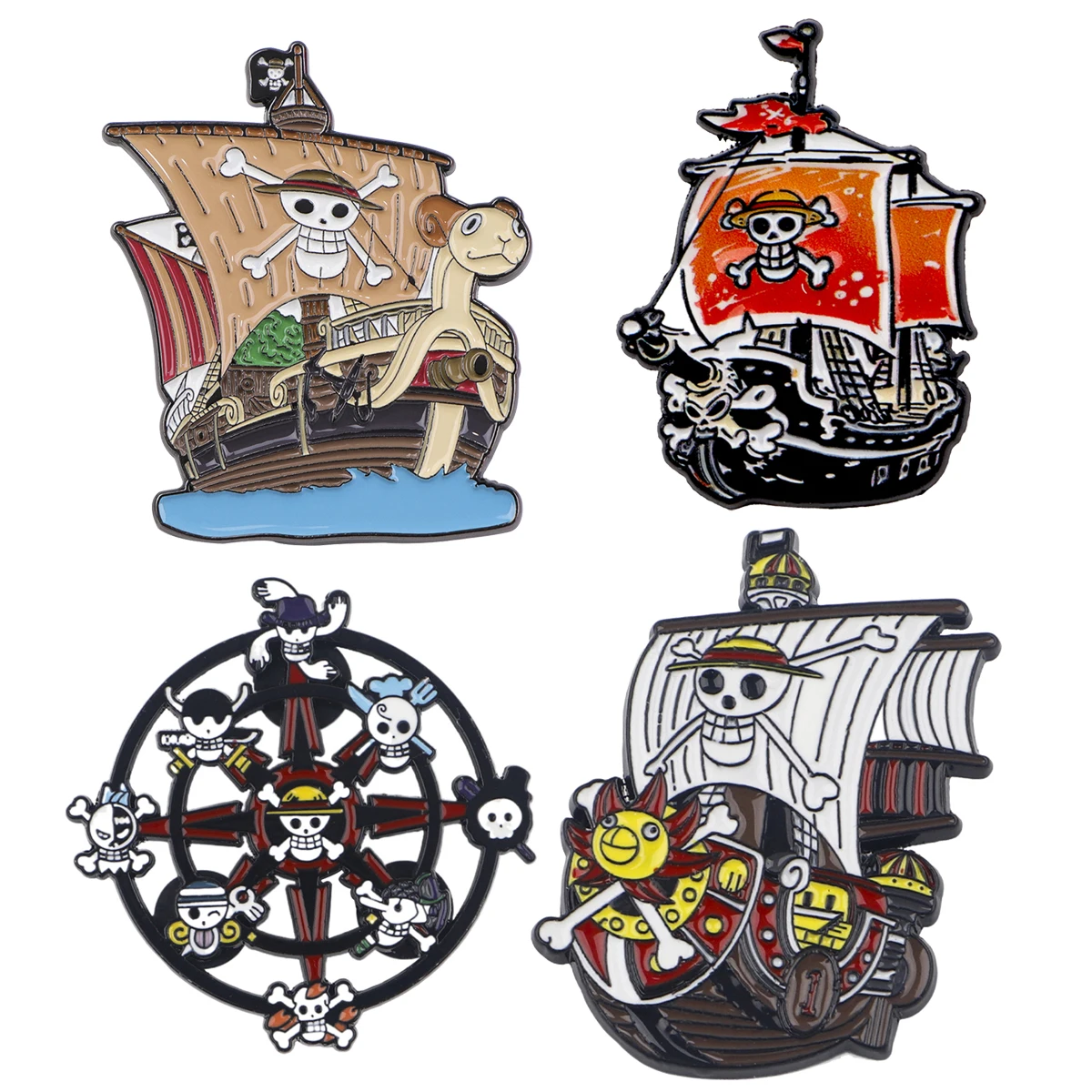 

Набор из 4 милых эмалевых значков в виде корабликов, мультяшные аниме-броши для пальто, женские модные броши, значки на лацкан, ювелирные украшения, подарок для друзей