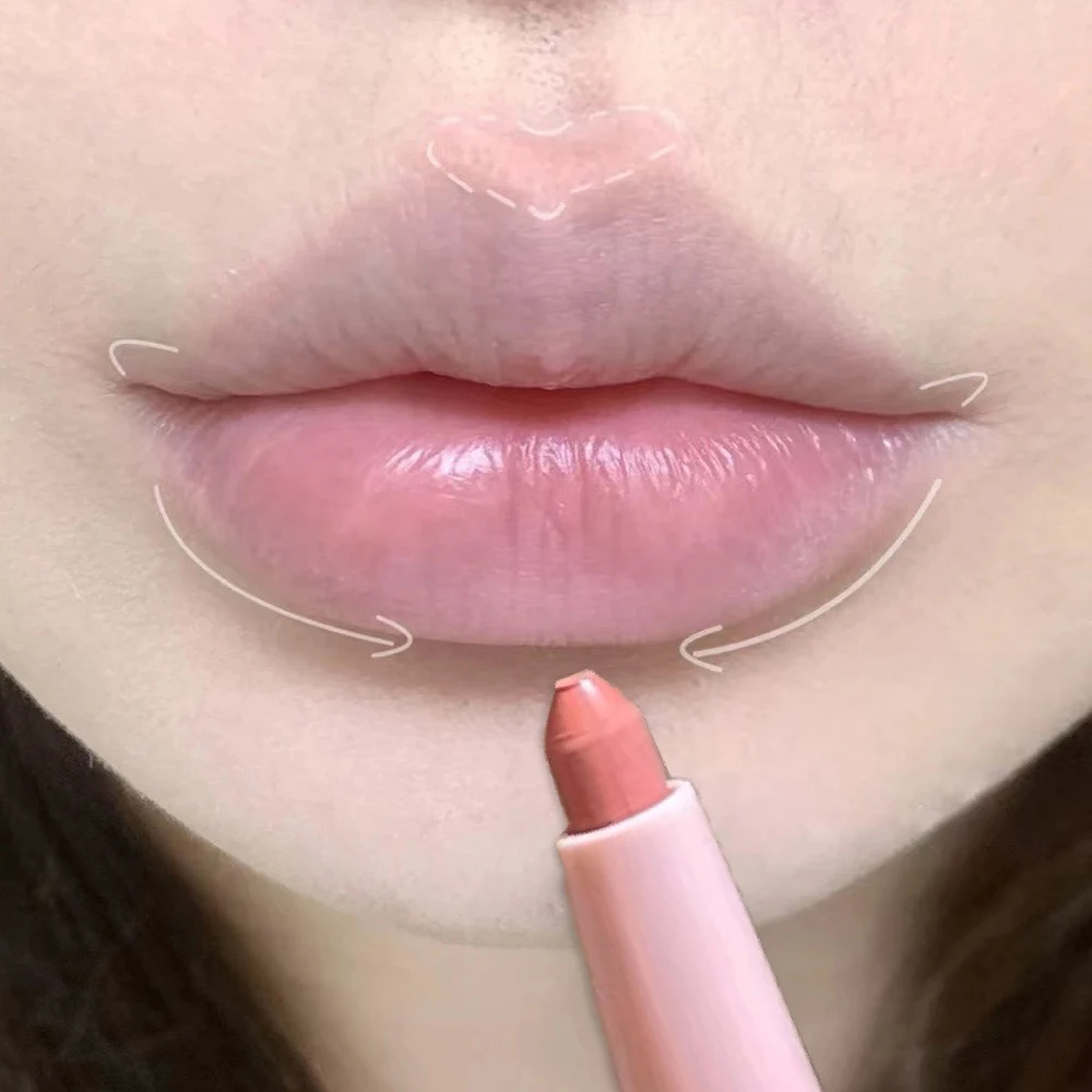 Waterproof Lipliner Pencil Matte Nude Smooth Lip Liner Lipstick Outline Lip Shape Lipstick Pen Lasting Non-stick Cup Lip Makeup