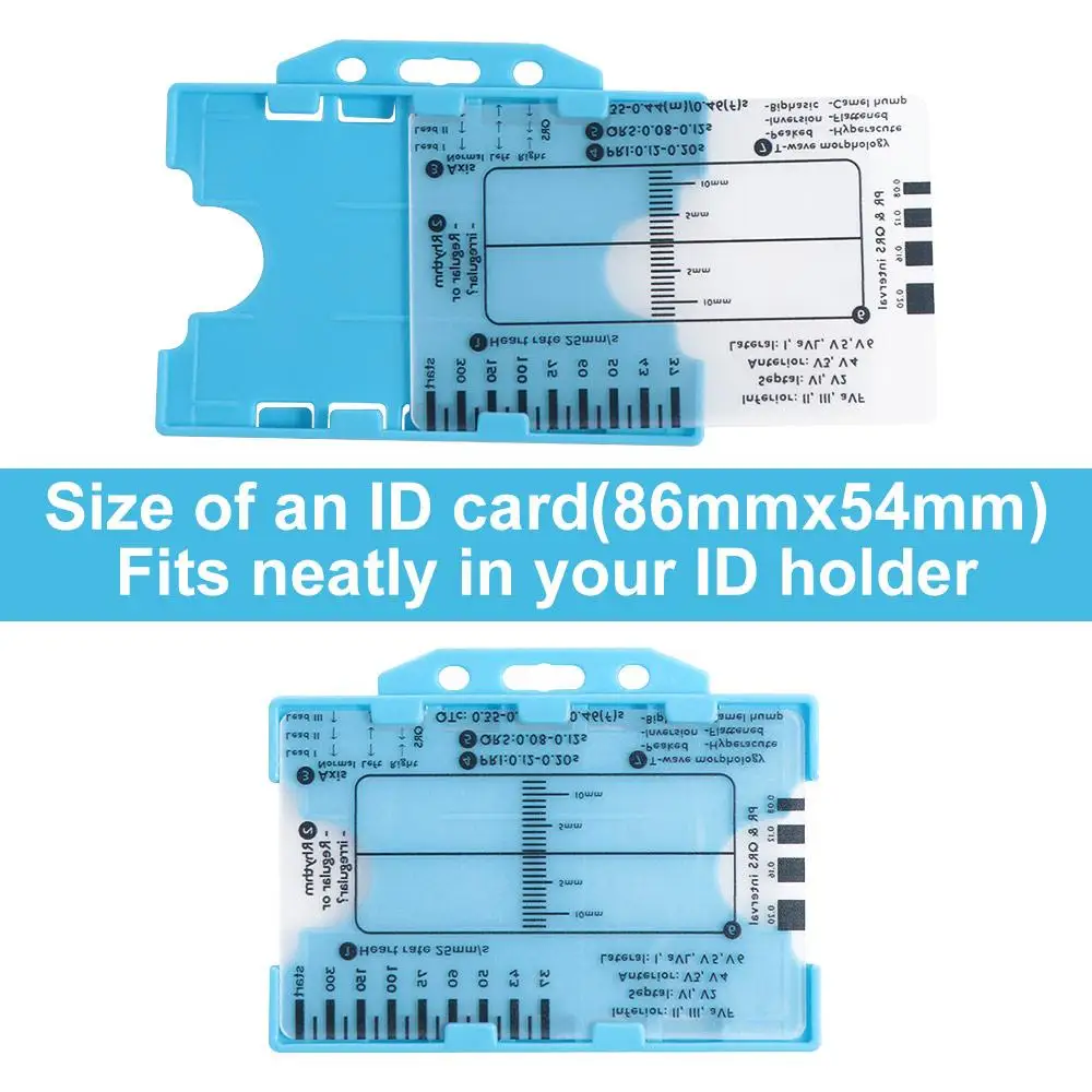 Interpretation ECG 7 Step Ruler Card Clear Portable Pocket Ecg/Ekg Reference Guide Emergency Tool with Protective Sheath