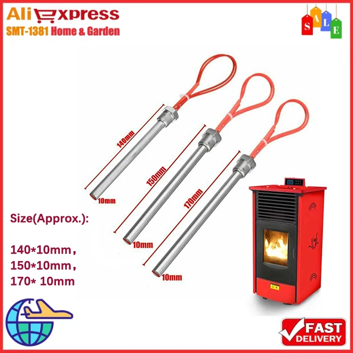 220V 300W Igniter Hot Rod Wood Pellet Stainless Steel Heating Tube Fireplace Grill Winter Fireplace Stove Heating Supplies