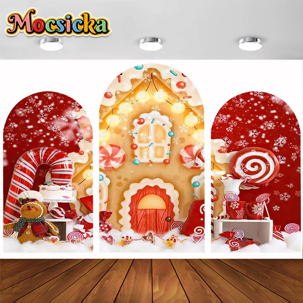 

Christmas Double Sided Arch Cover Photography Background Family Holiday Party Decoration Supplies Happy New Year Backdrops