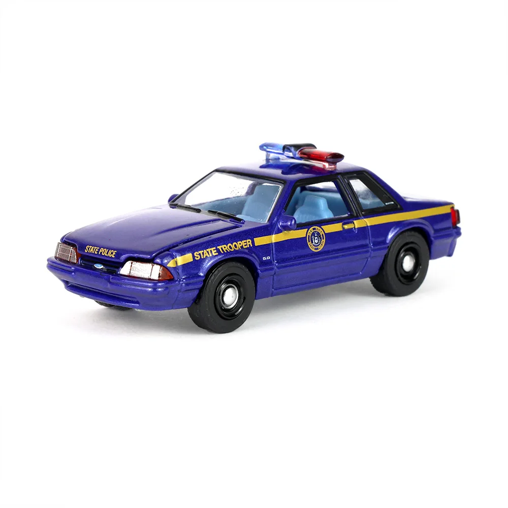 GreenLight 1/64 Ford Mustang New York State Police Basic Set Car Alloy Vehicle Diecast Metal Model Kids Toys Boys