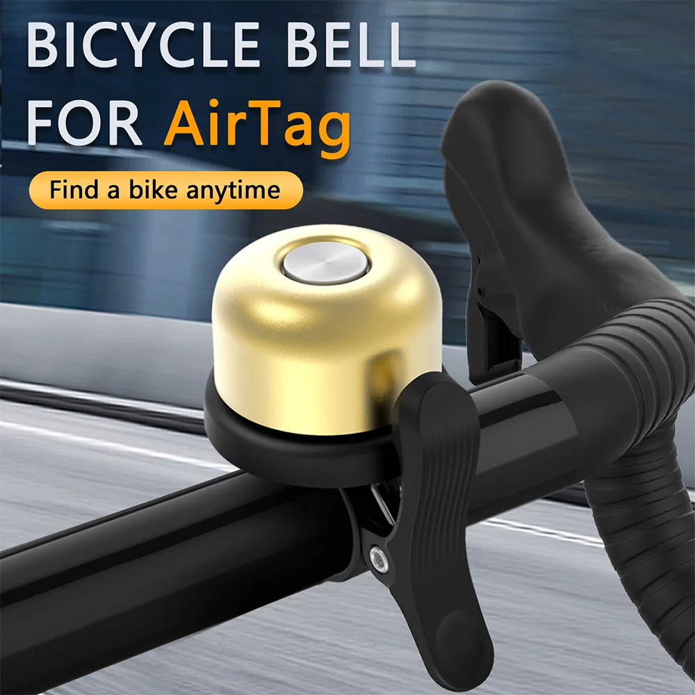 Bicycle Bell For AirTag Bike Mount GPS Tracker Waterproof Brass Holder Hides AirTag Under Bike Bell Anti-Theft Bike Accessories