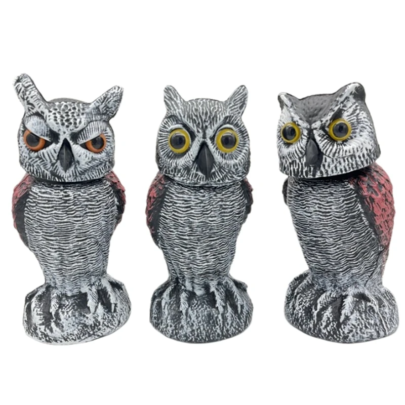 

HOT SALE Owl Scare Control Devices With 360° Swivel Fake Owl Decoy Owl Bird Deterrent Garden Decoration