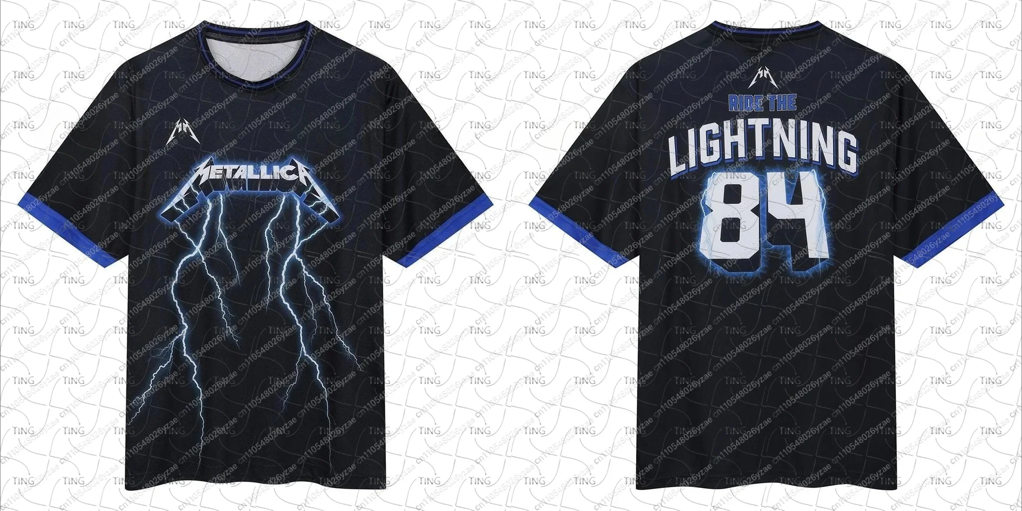 Camiseta Oversize Unisex de Verano 2026 con Estampado 3D de Banda de Metal 'Riding The Lightning Stone', de Secado Rápido y Transpirable