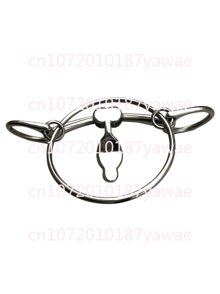 Stainless Steel Large Ring Gag Bit Iron Horse Racing Chew Tongue Depressor Protection Horse Mouth 12.5CM