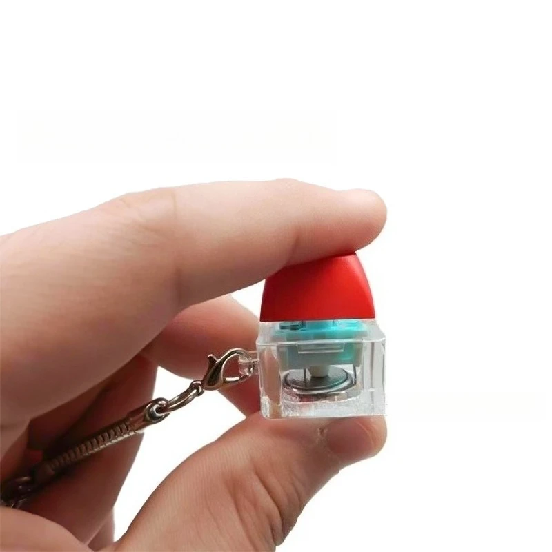 Cyber Merit Accumulator Keychain Electronic Wooden Fish Luminous Gongde +1 Button Keycap Decompression Toy