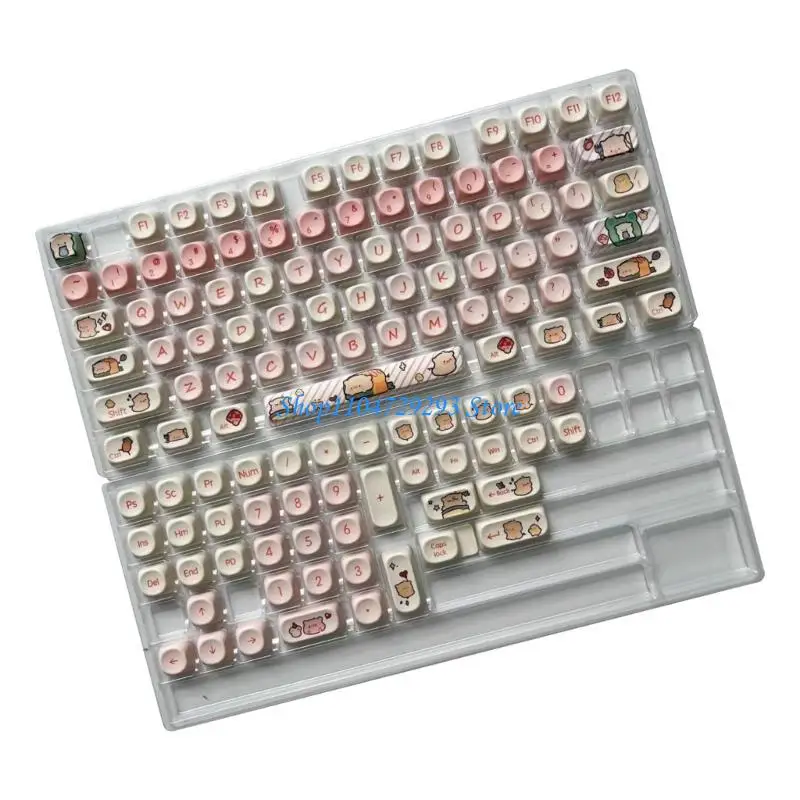Y2GD Pink Pig Temed 118 PBT KeyCap Set Profile ergonómico para mecanógrafos y jugadores