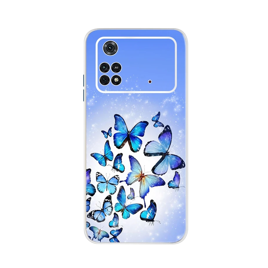 For Xiaomi Poco M4 Pro 4G Case Colorful Painted Cover Soft Silicone Case For Xiaomi Poco M4 Pro 5G PocoM4 Pro Fundas Capa Bumper