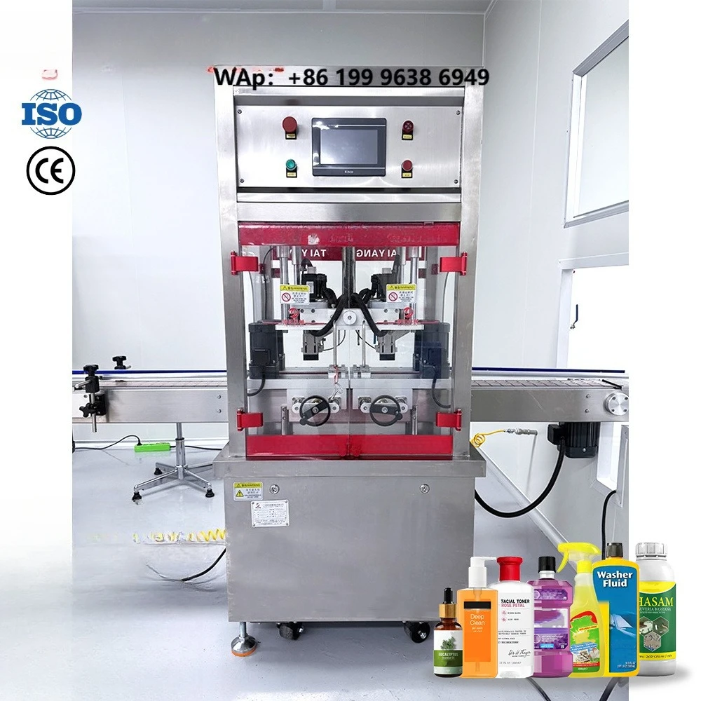 TYPACK Automatic Bottle Capping Machine | for Pump, Sprayer, Screw Cap | CE Certified for Different Bottle Sizes & Cap Types