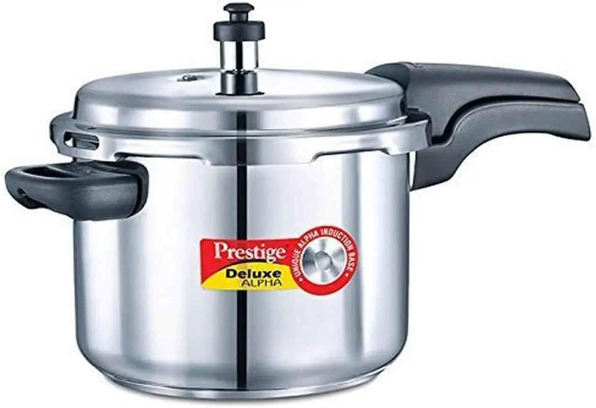 

6.5L Induction Base Pressure Cooker with Alpha Base & Pressure Indicator, Stainless Steel