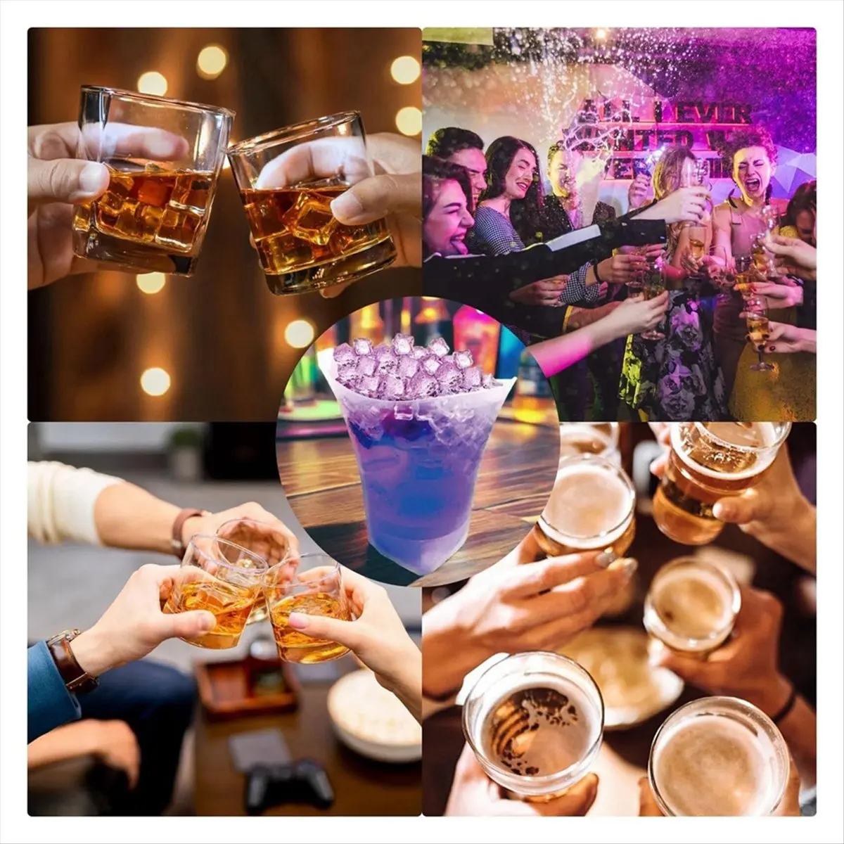 

A75K LED Ice Bucket with Bluetooth Speaker Lighted Beverage Tub for Parties Portable Wine Chiller Cooler for Events