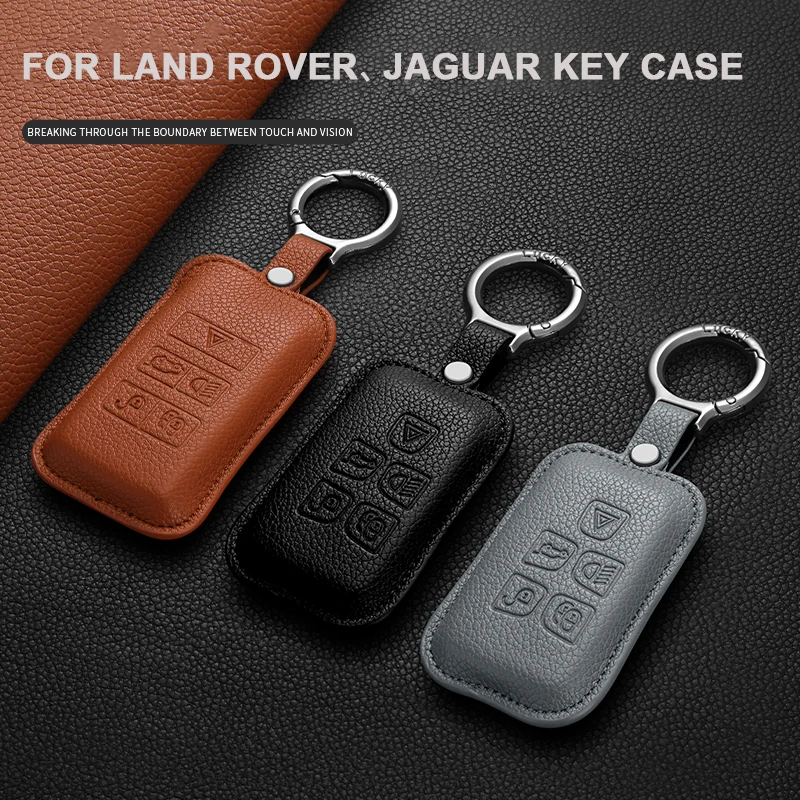 

Leather Car Smart Key Case Cover For Land Rover Range Rover Sport Evoque Freelander Velar Discovery 4 For Jaguar XE XJ XF Guitar