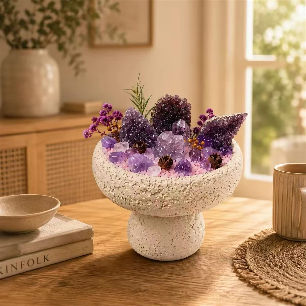 Home Decor Za - Natural Gemstones Amethyst Flower Crystals Home