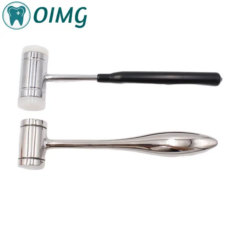 Dental Bone Hammer Dwugłowy nylonowy uchwyt ze stali nierdzewnej Autoklaw Narzędzie do chirurgicznego wyciągania zębów Instrument dentystyczny