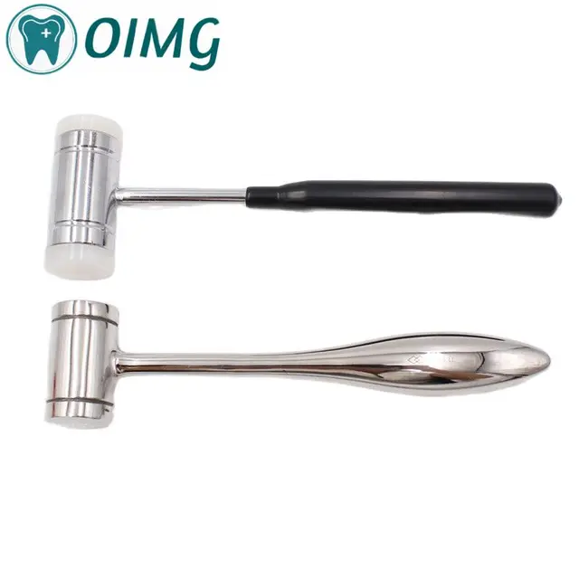 Dental Bone Hammer Dwugłowy nylonowy uchwyt ze stali nierdzewnej Autoklaw Narzędzie do chirurgicznego wyciągania zębów Instrument dentystyczny