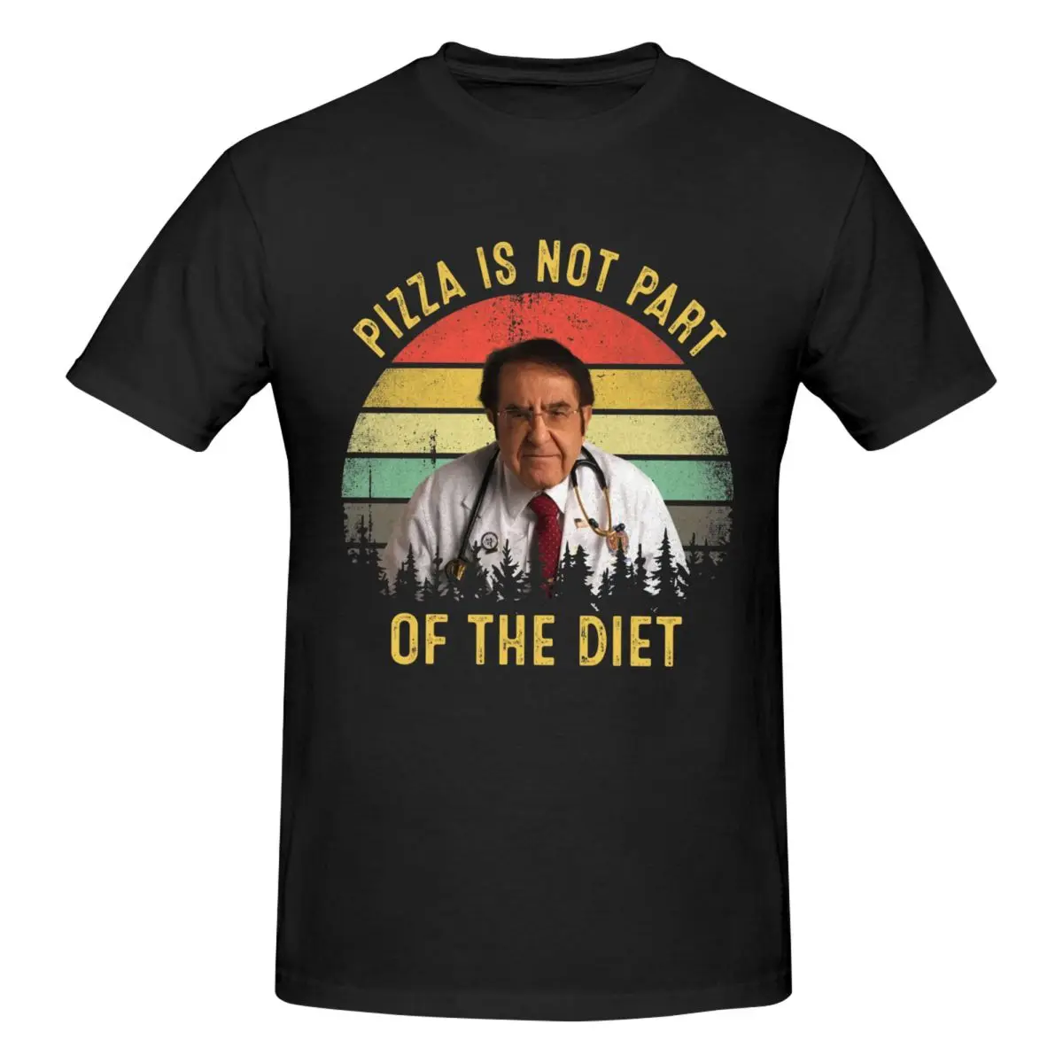 Men Dr Now Pizza Is Not Part Of The Diet T Shirt Vintage Oversized Cotton Sleeve Anime Shirt