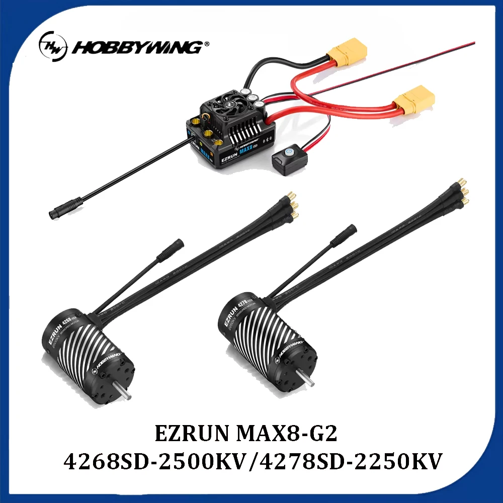 HOBBYWING EZRUN MAX8 G2 160A ESC 4278SD 2250KV 4268SD 2500KV Silnik bezszczotkowy z czujnikiem Combo do 1/8 RC Car Buggy Monster Truck