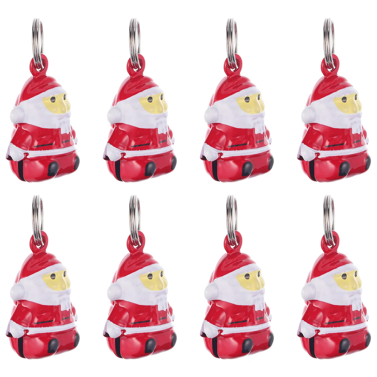 10 Pcs Christmas Bells DIY Accessories Neck Pet Necklace Puppy Santa Claus Design Shape Iron