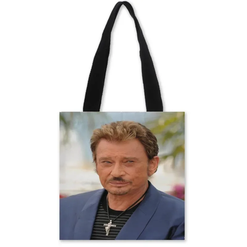 มาใหม่ล่าสุด Johnny Hallyday กระเป๋าถือแฟชั่นการพิมพ์ผ้าใบกระเป๋าเดินทางลำลองที่มีประโยชน์กระเป๋าสะพายบ่าผ้า