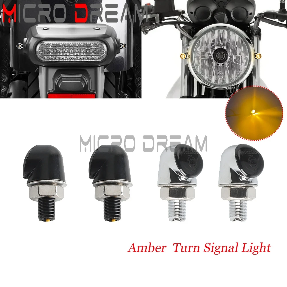 For Dirt Bike Street Bike Dual Sport Cafe Racer Motorcycle Mini LED Turn Signal Light Front Rear Light Indicator Flasher Blinker